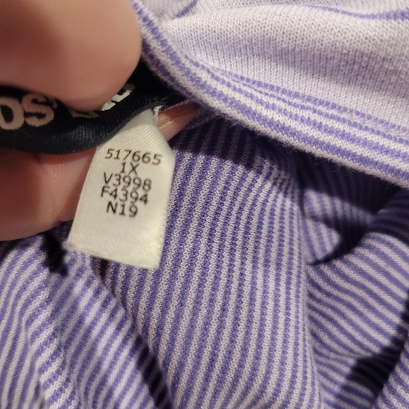 Lands End Size 1x Reverisble Purple Stripes Tank Dress - Picture 7 of 7
